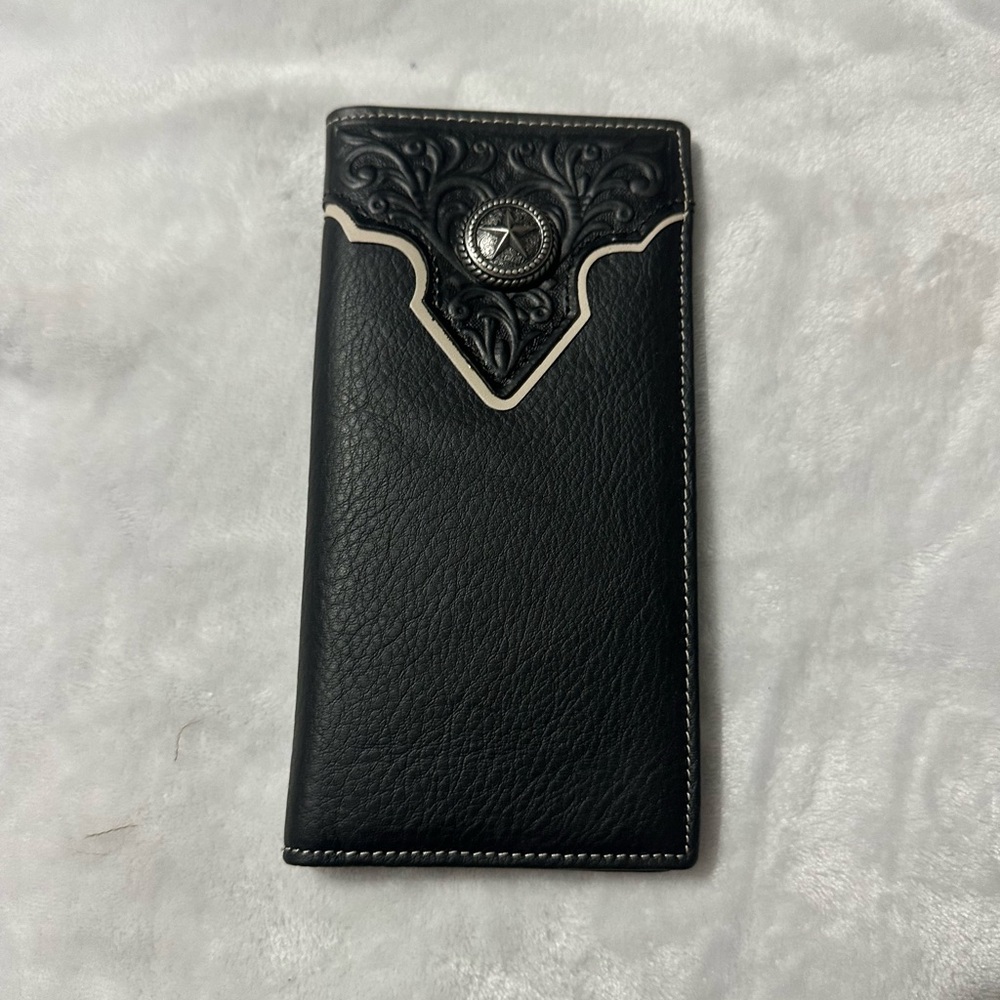 Montana West Black Leather Wallet with Embossed Design